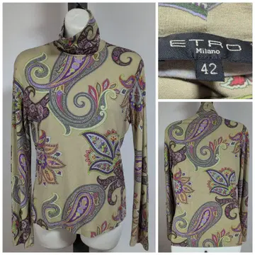 ETRO 에트로 페이즐리 무늬 터틀넥 긴팔 상의