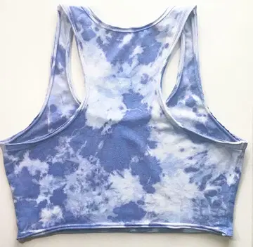 살세이션 salsation 파랑과 화이트 타이 다이 크롭 탱크탑