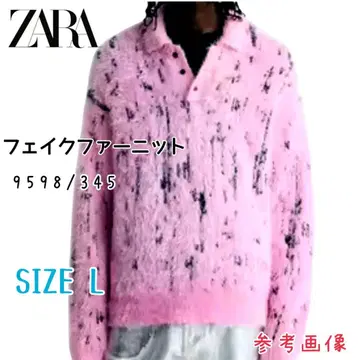새상품급 ZARA 인조 모피 니트 L 사이즈 9598/345 피케 셔츠