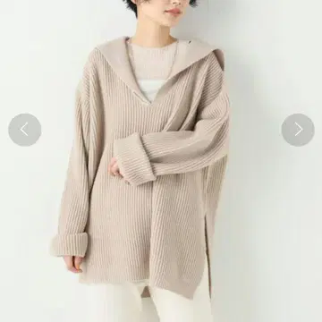 플라주 미들 게이지 세일러 카라 니트 풀오버 베이지