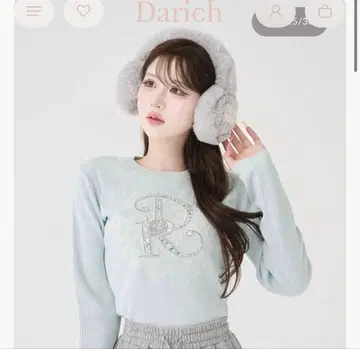 darich DR 비쥬 플라워 리브 니트탑 색스