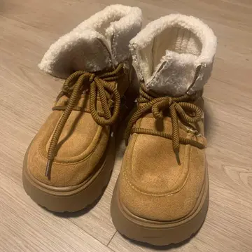 통굽 베이지 어그 부츠 25cm