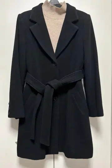 JAP'S GAPS 울 코트 파워 숄더 무릎 기장 퍼 일본제