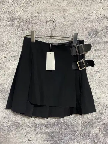 르쉘 블루 플리츠 랩 미니 스커트