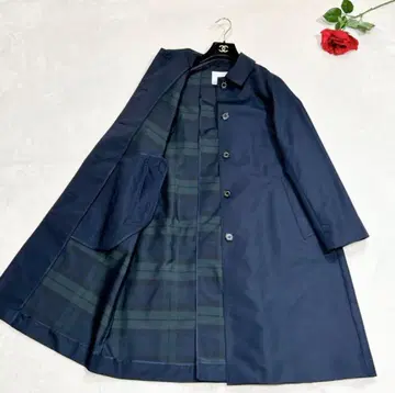 [ 중고 새상품급 ] 매킨토시 스텐 칼라 롱 코트 여성용 네이비