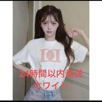 Darich 퀼팅 아플리케 비쥬 T셔츠 화이트