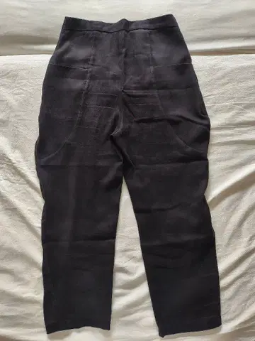 여성용 블랙 변형 버튼 플라이 팬츠