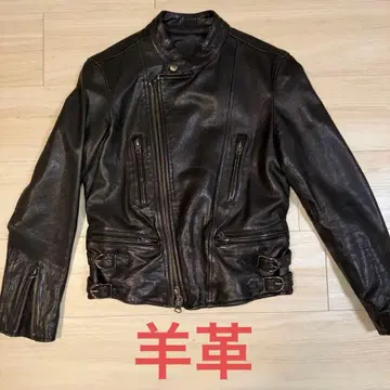 새상품급 블랙 천연 가죽 바이커 자켓