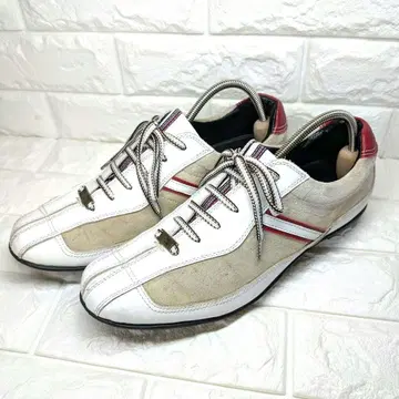 MADRAS 스니커즈 25cm 가죽 스웨이드 화이트 베이지 레드