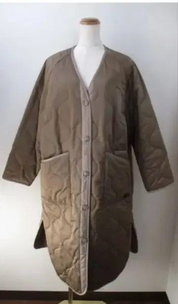 아얀 ayane 퀼팅 롱 자켓 브라운