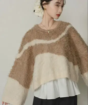 hinari 뉴앙스 샤기 니트