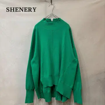 SHENERY 시너리 총알 하이넥 니트 풀오버 그린