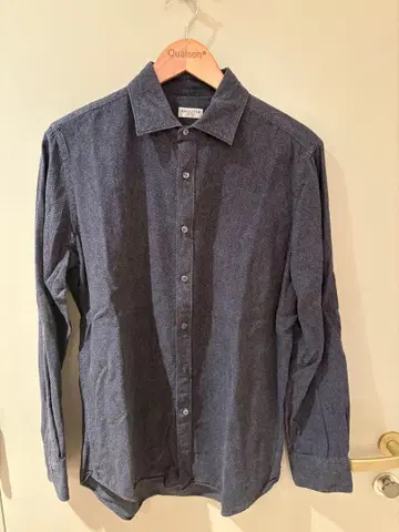 BAGUTTA 그레이 헤링본 무늬 셔츠 M