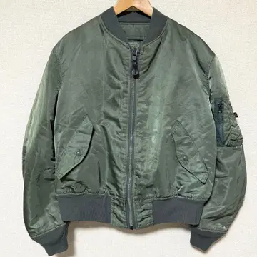 90s USA ALPHA MA-1 GROUND CREW M 세이지 색상