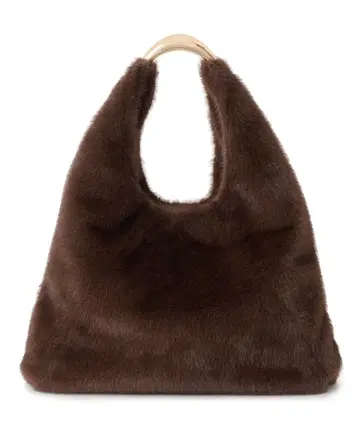 트라이앵글 퍼 백 브라운