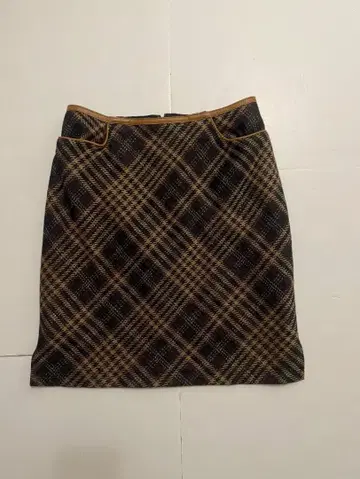 PrivateLabel 울 혼방 체크 무늬 타이트 스커트