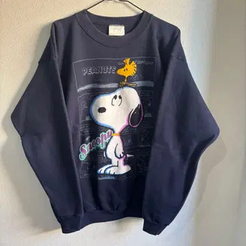 90s USA제 스누피 맨투맨 XL 네이비 PEANUTS