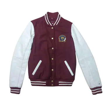 타미힐피거 울 바시티 자켓 소매 가죽 타이거