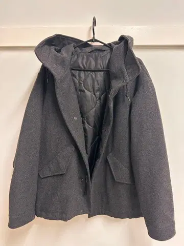 GLR 후드 부착 더플 코트 그레이