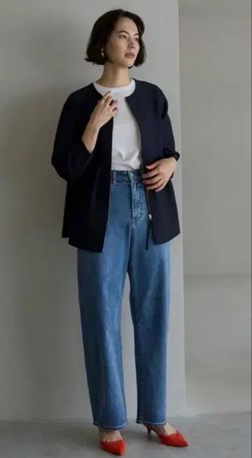 UNFILO 앙피로 커브 와이드 데님 팬츠