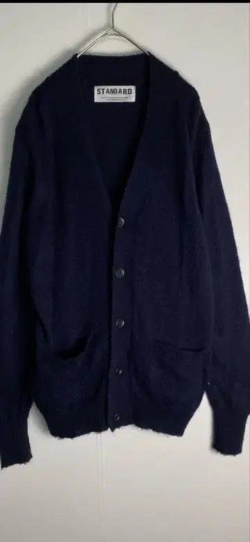 [ 가디건 심플 원톤 모헤어 혼방 네이비 구제 의류 ]