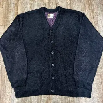 TOWNCRAFT 샤기 가디건 블랙/퍼플 M 사이즈