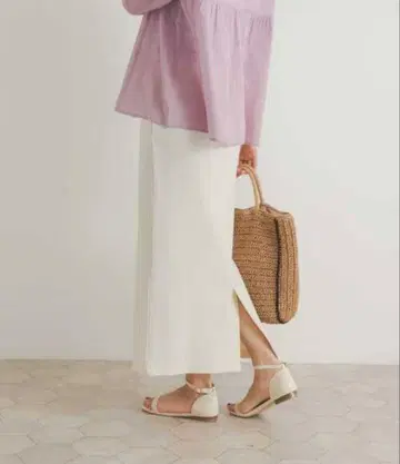 URBAN RESEARCH DOORS 리브 컷 스트레이트 스커트