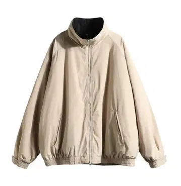 BONBON 루즈핏 플리스 자켓 다운 베이지 화이트