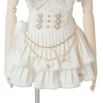 LIZLISA 더블 핀턱 플리츠 치마바지 화이트