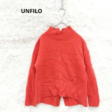 UNFILO 앙피로 캐시미어 울 하이넥 니트 세탁 가능 오렌지
