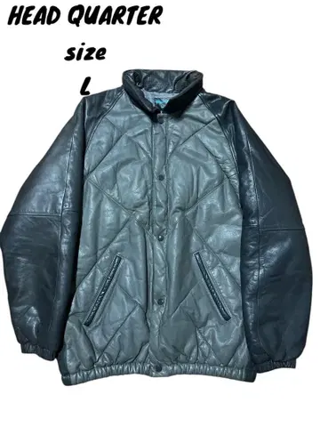 HEADQUARTER 헤드 카우 가죽 폴리 다운 자켓
