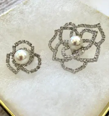 미사용 미츠코시 잉크 펄 턱 브로치 카야마 요시코