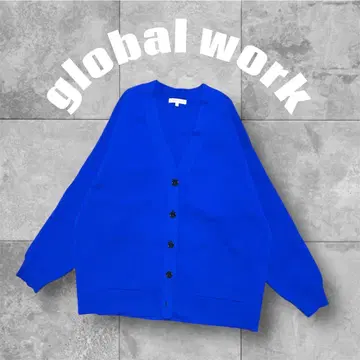 새상품급 GLOBAL WORK 블루 V넥 가디건 루즈핏 L 사이즈