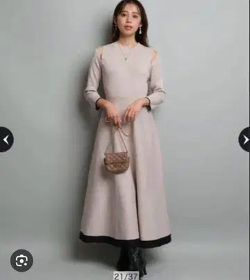 JUSGLITTY 숄더 슬릿 레이디 원피스