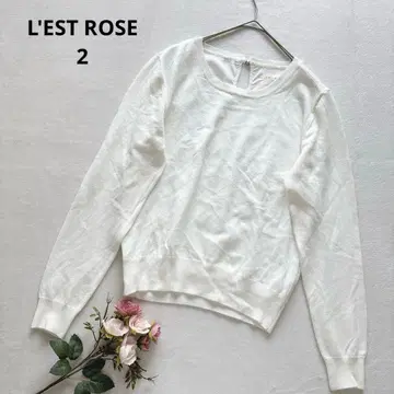 레스트로즈 니트 스웨터 상의 긴팔 얇은 소재 레이스 걸리시 심플