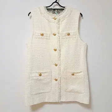 JUSGLITTY 아이보리 트위드 베스트