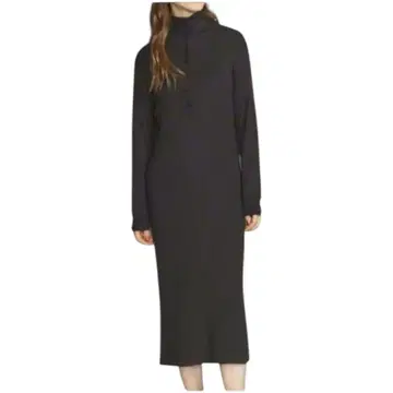 UNITEDARROWS 버튼 하이넥 리브 원피스 니트 원피스