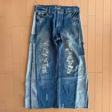 Y2K 리메이크 데미지 가공 부츠컷 데님 팬츠