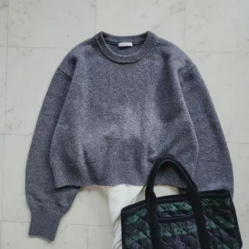 새상품급 저널 스탠다드 니트 크롭 기장 모 100% 그레이 루즈핏