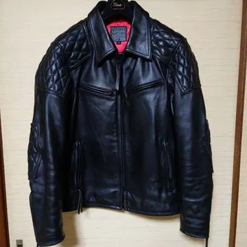 K's Leather 블랙 가죽 라이더 자켓 3L