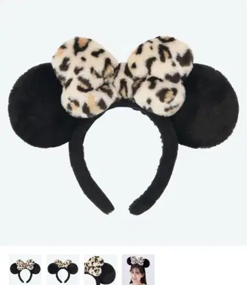 레오파드 무늬 리본 머리띠 디즈니