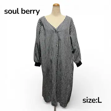 soul berry 체크 무늬 롱 겉옷 L 사이즈/소울베리