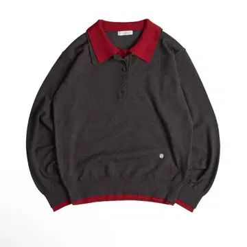 레이어드 스타일 폴로 니트