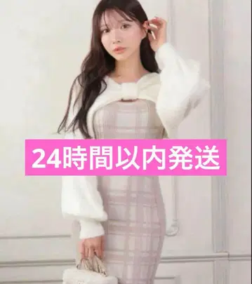 LIP SERVICE 리본 페더 앙상블 니트 OP