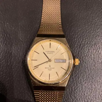 CITIZEN 쿼츠 골드 메쉬 시계