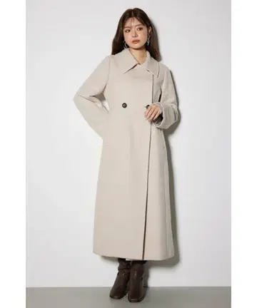 rienda 스탠드 카라 쉐이프 체스터 코트