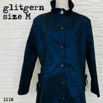 glitzern 그리첸 스탠드 카라 코트 네이비 M 1218