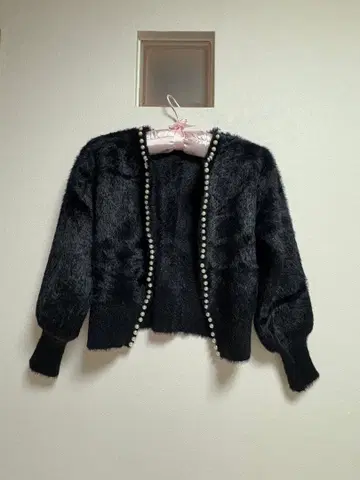 퍼풍 펄 버튼 가디건