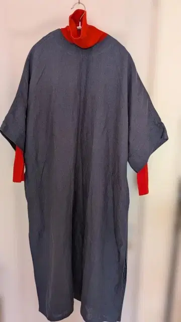 wafu 린넨 원피스 래글런 7부 소매 미사용