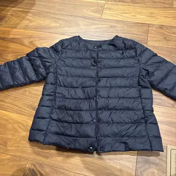 블랙 다운 자켓 버튼식